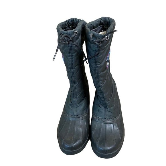 Vtg Sorel Boots Tall Womens 8 Native Design Black Warm - Picture 5 of 8